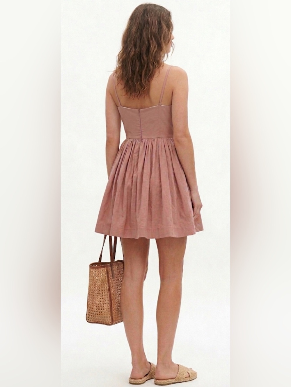 Sleeveless Fit and Flare Mini Dress in Dusty Rose - Picture 2 of 13